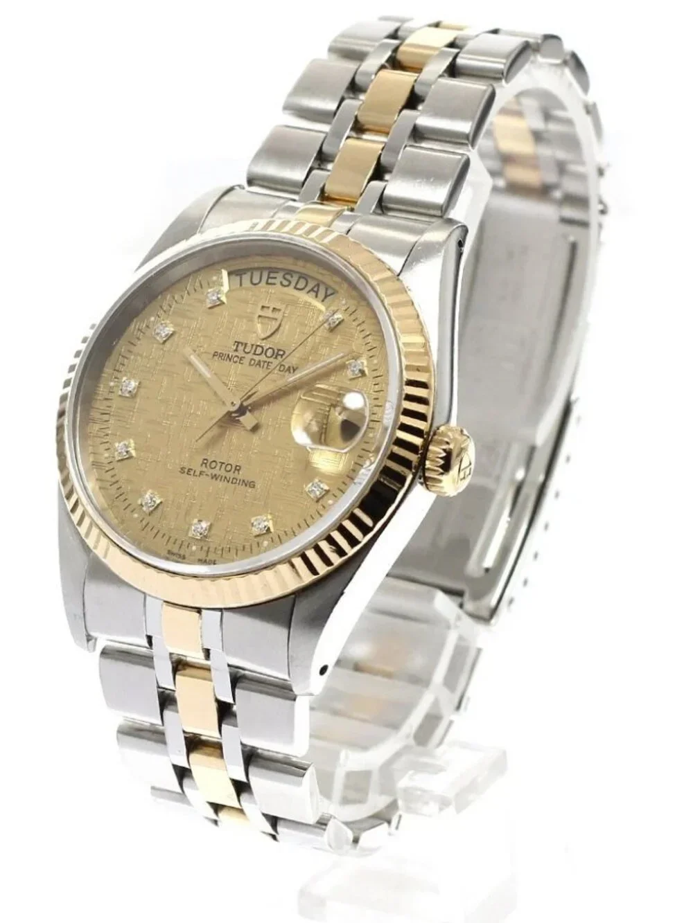 TUDOR Prince Date Day 76213 10P diamond gold Dial Automatic Men's Watch_916503